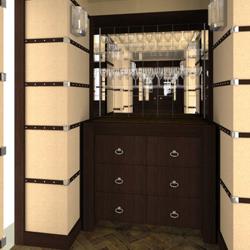Steamer Trunk inspired Walnut Butler's Pantry