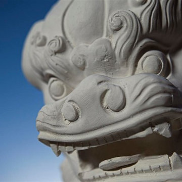 Foo Dog Statue - Right Facing with Base