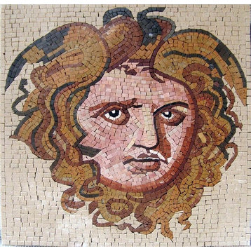 Mithras Greek Mosaic Reproduction, 16"x16"