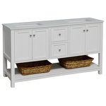 Kitchen Bath Collection - Lakeshore 60" Double Bathroom Vanity, White, Engineered White - The Lakeshore Bathroom Vanity is part of Element by Kitchen Bath Collection. Element offers budget friendly products with many of the same high end features that customers expect from our brand.