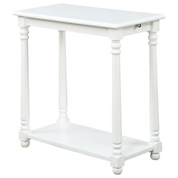 Convenience Concepts French Country Regent End Table in White Wood Finish