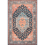 nuLOOM - nuLOOM Francis Persian Medallion Machine Washable Area Rug, Blue 5' x 8' - Add a pop of color to your space with our persian medallion machine washable area rug! Created from sustainably-sourced, premium recycled synthetic fibers, this washable area rug is made to withstand regular foot traffic. Our machine-washable collection is functional and stylish to keep up with your busy lifestyle. Simply roll your rug up, throw it in the washing machine, and you're done! Enjoy every part of your home with our pet-friendly and easy to clean area rugs.