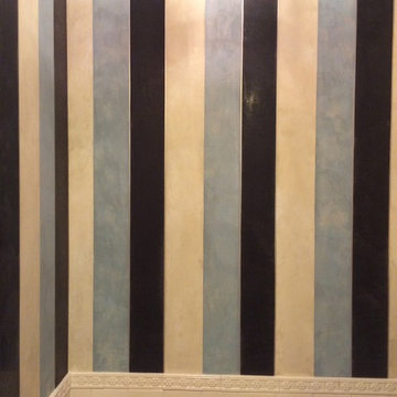Striped Venetian Plaster Jewel Box Powder Room