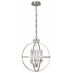 Visual Comfort - Lexie Pendant, 4-Light, Globe, Polished Nickel, 18"W (CHC 5516PN CU0GM) - This beautiful pendant will magnify your home with a perfect mix of fixture and function. This fixture adds a clean, refined look to your living space. Elegant lines, sleek and high-quality contemporary finishes.Visual Comfort has been the premier resource for signature designer lighting. For over 30 years, Visual Comfort has produced lighting with some of the most influential names in design using natural materials of exceptional quality and distinctive, hand-applied, living finishes.