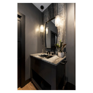 Modern Luxury in Tremont-Whole Home Renovation - Modern - Powder Room ...