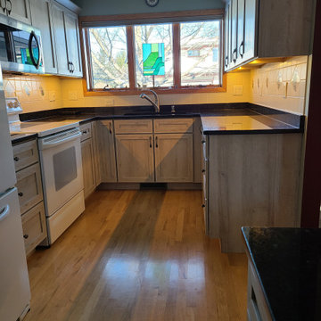 Contemporary Kitchen Refacing with Shaker Style Cabinets in textured "Nizza"