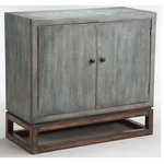 Stein World - Stein World 13499 Gary Accent Cabinet - Two-Door Accent Cabinet With Three Removable Drawers One Fixed Shelf And Wire Management On Back Panel. Hand-Painted Gray Wash Finish. Bronze Finish Mushroom Knob Hardware. Cabinet Sits On Open Dark Wood-Tone F