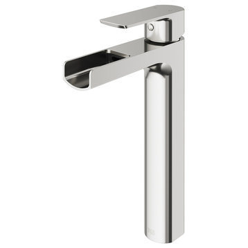 VIGO Amada Vessel Bathroom Faucet, Brushed Nickel, Brushed Nickel