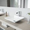 VIGO Hibiscus Handmade Matte Stone Vessel Sink Set With Vessel Faucet