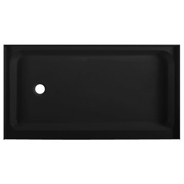 Voltaire 60x36 Acrylic Black, Single-Threshold, Left Drain, Shower Base