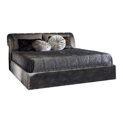 ALBA BED WITH UPHOLSTERED BASE (FOR 200X200 CM MATTRESS) - Platform Beds