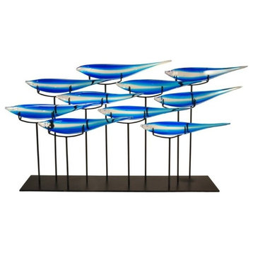 Dale Tiffany 10 Fish Blue Sculpture