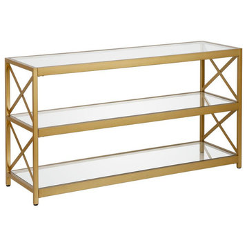 Hutton Rectangular TV Stand for TV's up to 50 in Brass