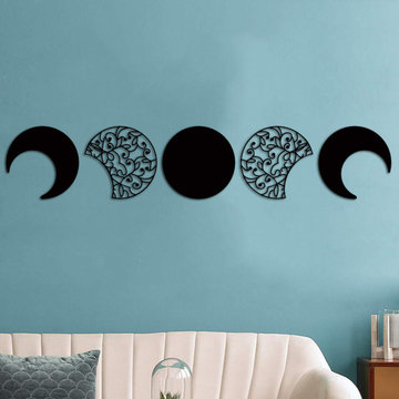 Moon Phases Wall Art, set of 5 pcs