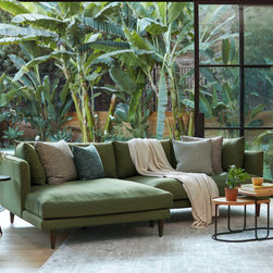 Joybird Lewis Sectional in Royale Evergreen - Sectional Sofas