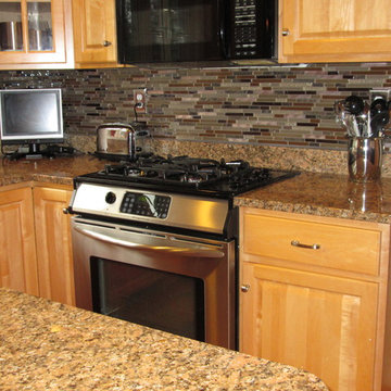 Beautiful Glass and Copper Backsplash