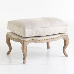 Studded Lounge Ottoman - Oatmeal - Footstools And Ottomans
