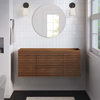 Render 48" Wall-Mount Bathroom Vanity Cabinet, Walnut