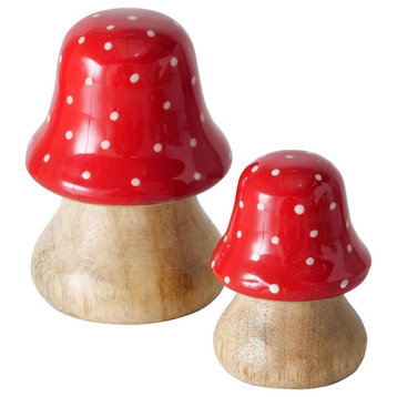2 Piece Baby Mushroom Figurines