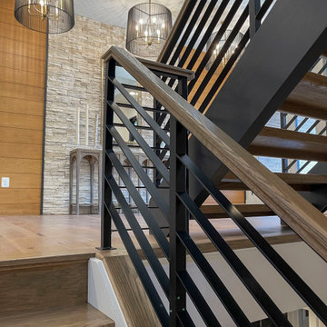 Project #113 | Freestanding Open-Riser Staircase with Twin Stringers