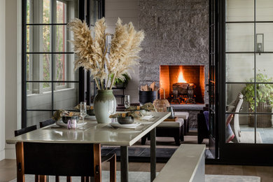 Inspiration for a coastal dining room remodel in Boston