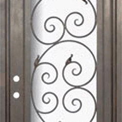 Orvieto 36x96 Forged Iron Single Door 14 Gauge Steel - Front Doors