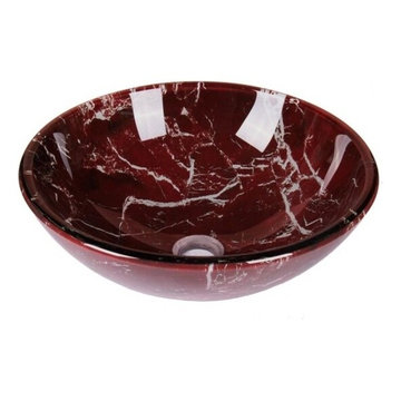 Marble Burgundy Vessel Basin