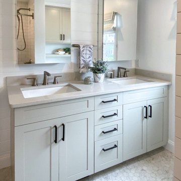 Gray and White Bathroom Remodel in Melrose