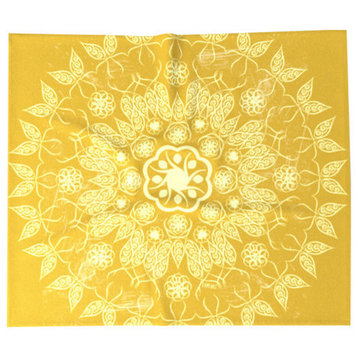 Golden Mandala Throw Blanket, Twin