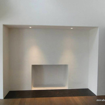 White Tadelakt Kitchen and Dining Room