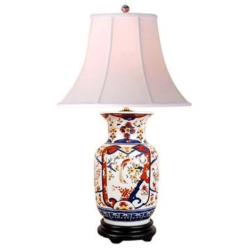 Chinese Porcelain Vase Floral Imari Motif Table Lamp 30"