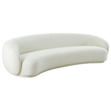 TOV Furniture Kendall Cream Velvet 120" Sofa