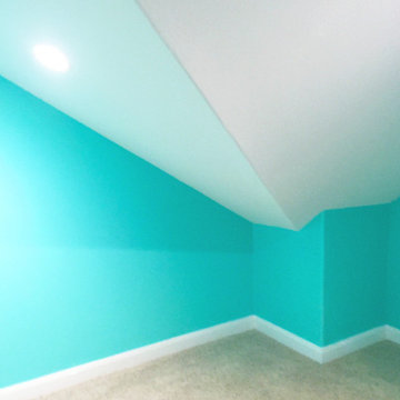 Attic Ceiling Teal Wall