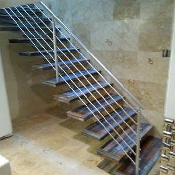 Single Stringer, Open Riser, Steel Stairs