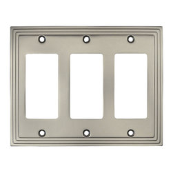 Cosmas - Cosmas 25084-SN Satin Nickel Triple GFCI / Decora Wall Plate - Switch Plates And Outlet Covers