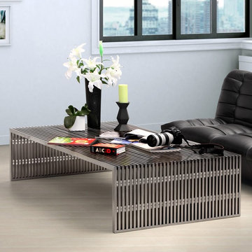 Zuo Novel Long Coffee Table in Stainless Steel