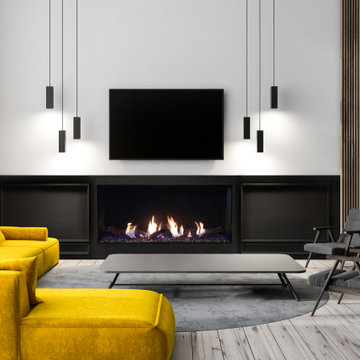 Single-Sided Barrier Glass Plaza Fireplaces