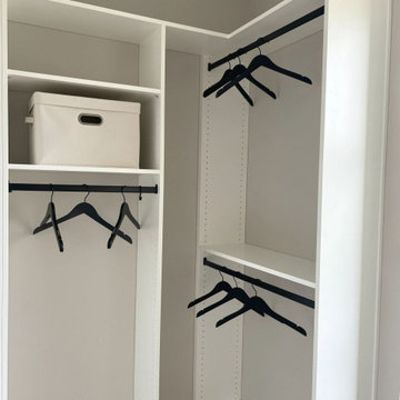 Double‑Hang Closet Section with Vertical Hanging Storage