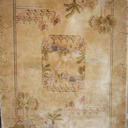 Art deco Chinese silk and wool rug - Floor Rugs