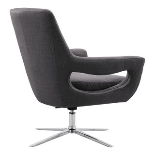 Cruz Upholstered Office Chair with Padded Seat Grey and Chrome