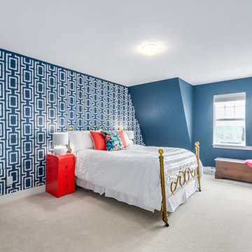 Blue Connection Stenciled Bedroom