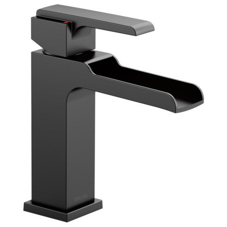 Delta Ara Single Handle Channel Bathroom Faucet, Matte Black, 568LF-BLLPU
