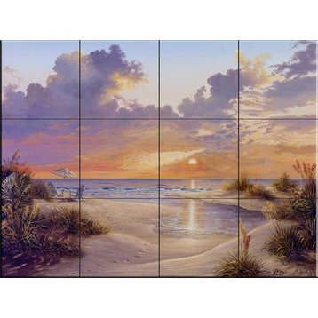 Tile Mural, Paradise Sunset by Klaus Strubel