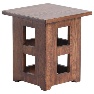 Mission Oak Kitchen Table With 2 Leaves Dark Brown