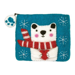 Wild Woolies (P) - Felt Coin Purse, Polar Bear, Wild Woolies - Products