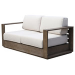 Pangea Home - Harbor Sofa, Brown - Made from strong durable eucalyptus wood, the Harbor sofa is a perfect addition to any back yard or patio. You will love this sofa for its comfort, durabilty and modern look