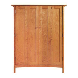 Modern Shaker Bi-Fold Door Media Center - Media Cabinets