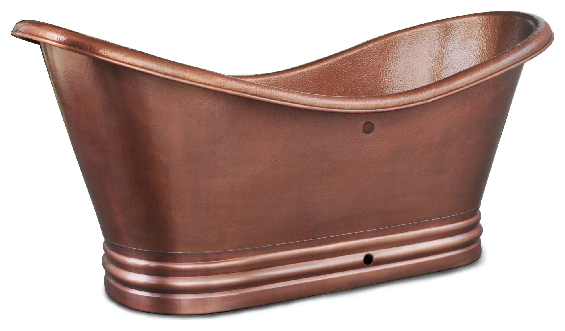 Euclid 6' Copper Freestanding Bathtub with Faucet and Drain Kit