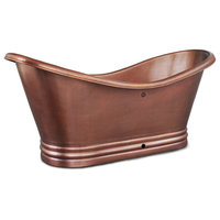 Euclid 6' Copper Freestanding Bathtub with Faucet and Drain Kit