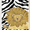 Lion with Black Zebra Stripes Rectangle Wall Plaque